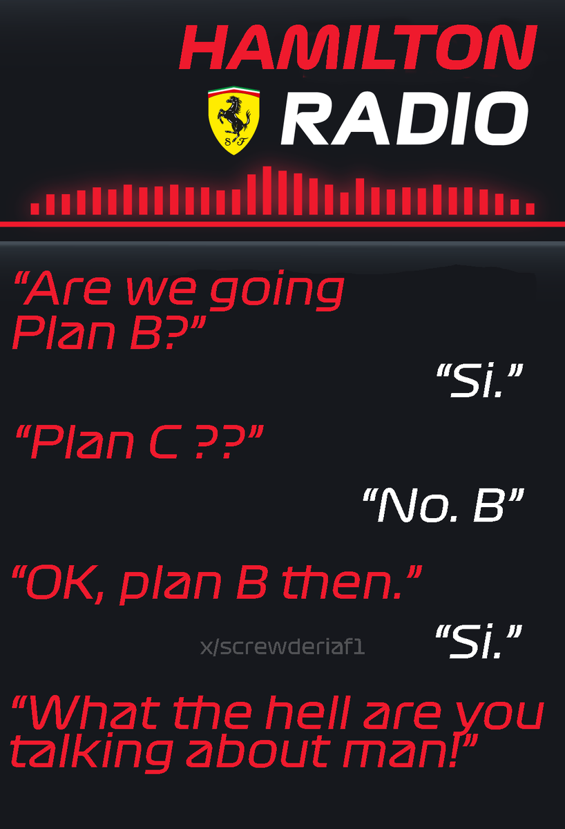 ScrewderiaF1's tweet image. just a normal radio conversation between hamilton and ferrari