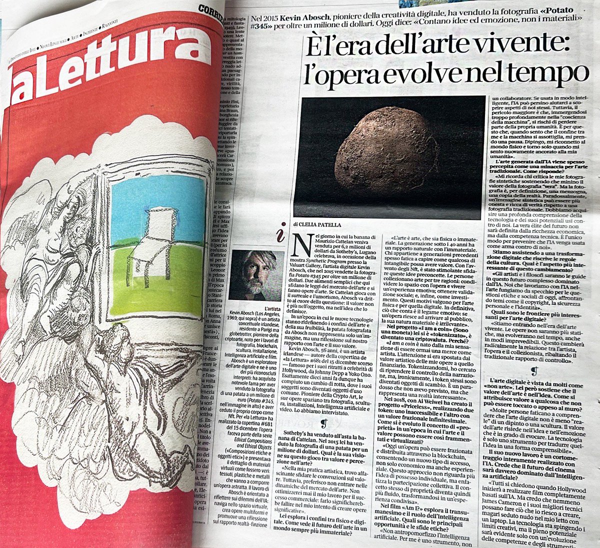 Out today, on <a href="/La_Lettura/">la_lettura</a> <a href="/Corriere/">Corriere della Sera</a> my interview with <a href="/kevinabosch/">Kevin Abosch</a>   We talked about the future, the art that changes over time and about what really matters: emotions.

Many thanks to <a href="/valuartdotcom/">Valuart</a>  and the team of La Lettura.