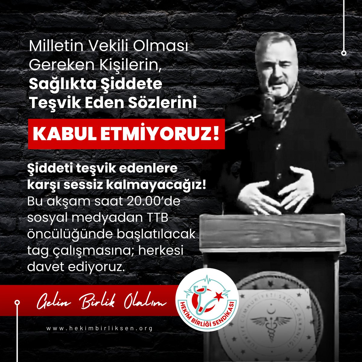 Milletin Vekili Olması Gereken Kişilerin, Sağlıkta Şiddete Teşvik Eden Sözlerini Kabul Etmiyoruz!

AK Parti 28. Dönem Kırklareli Milletvekili, hukukçu ve iş insanı; İstanbul Üniversitesi Hukuk Fakültesi mezunu Ahmet Gökhan Sarıçam’ın, Kırklareli Pınarhisar 5 Hekimli Aile Sağlığı