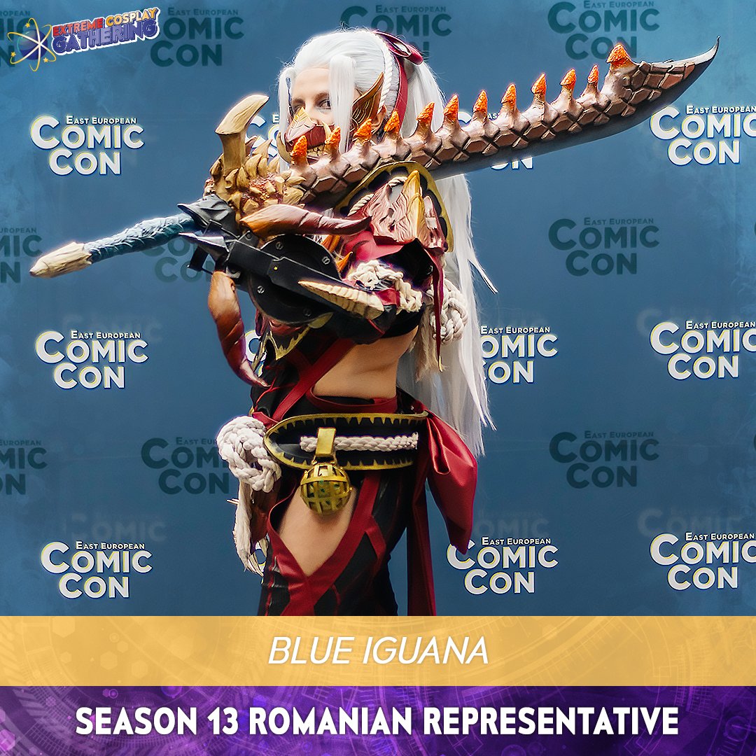 Romania selected <a href="/BlueIguana42/">Blue Iguana 🐊</a> to sport their colours as their ECG Season 13 representative during <a href="/eeccon/">Comic Con</a> with an incredible cosplay from Monster Hunter World 🤩
Prepare all your cheers for their performance during the ECG Finals at <a href="/japanexpo_fr/">japanexpo_fr</a> this July!!!