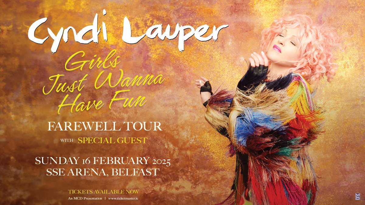 We have two tickets for TONIGHT'S Cyndi Lauper concert at the SSE Arena to give away.
Please direct message us with your FIRST name, SURNAME and EMAIL address.  The winner will receive the tickets electronically from the ticket vendors.