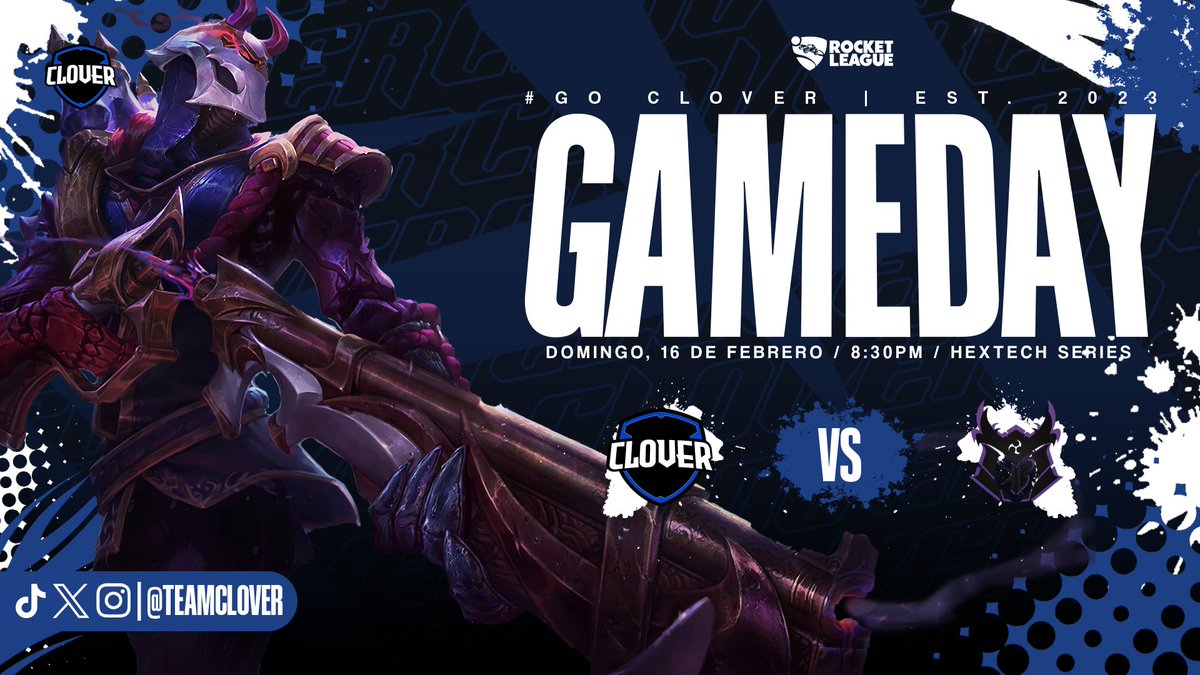 #MATCHDAY | Clover eSports

🛡 | Clover Blue
🏆 | Hextexh Series División 4
⚔ | <a href="/budo_koryu/">Koryū Budō</a> Akurui
🕔 | 20:30
📺 | twitch.tv/frantxiii
¡A hacer historia! 💙

#GoClover