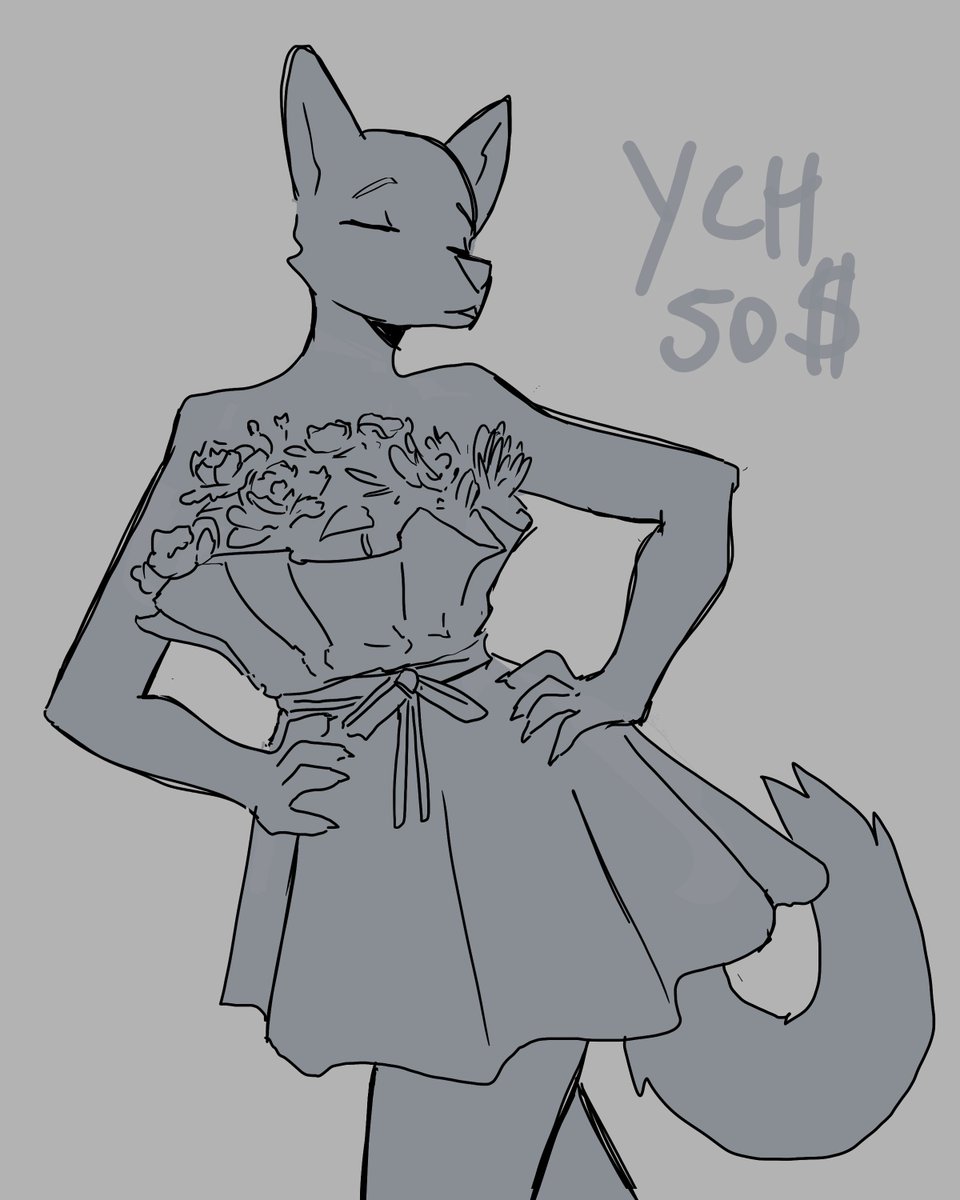Double_Zr_Tap's tweet photo. flower dress ych! https://t.co/4Zb5Ajx7uh