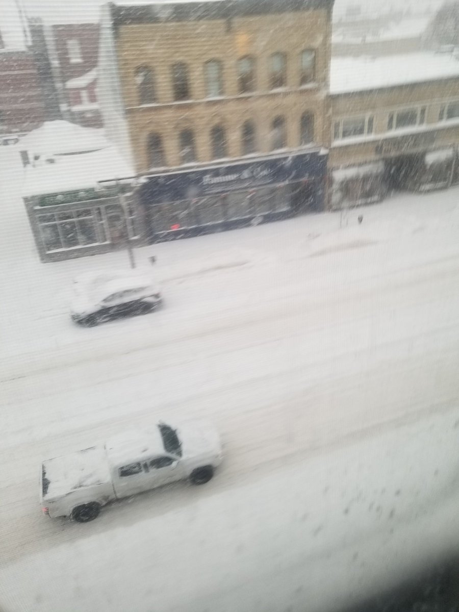 Downtown Stratford,  8:30 am Sunday and the twins as observers