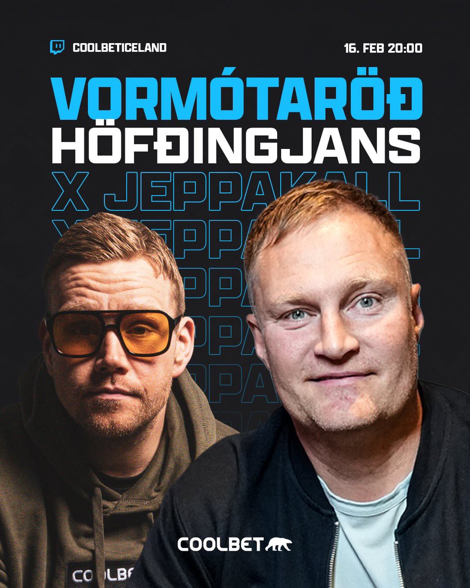 ‼️VORMÓTARÖÐ HÖFÐINGJANS‼️

Leggðu inn €25 með kóðanum HOFDINGINN25 og fáðu frímiða í mótið í kvöld🤝

Chief og Jeppakall byrja þessa veislu og verða í beinni á twitch kl. 20:00⬇️
twitch.tv/coolbeticeland