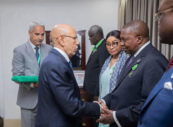 AU_ETTIM's tweet photo. "I was deeply honored to receive a decoration from His Excellency the President of Mauritania, AU Chairperson 2024, on February 15, 2025, in appreciation of my service to Africa." - H.E Amb. Albert Muchanga, Commissioner @AU_ETTIM #AUSummit https://t.co/IFyLqm1YQX