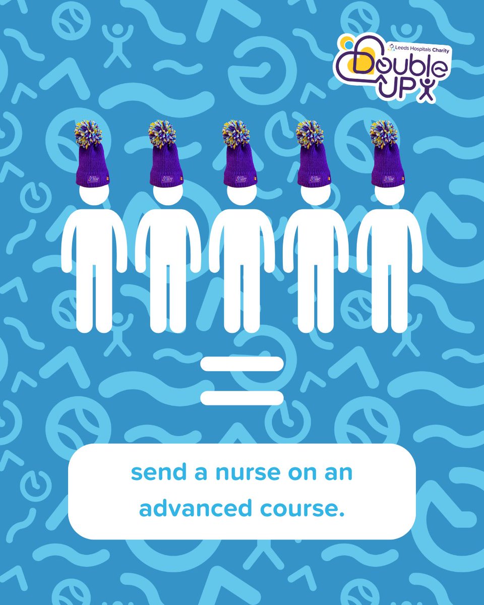 Leeds Hospitals Charity (@ldshospcharity) on Twitter photo Raise £100 for our Double Up challenge starting this Monday and not only do you get a FREE bobble hat but you can fund some incredible things in our hospitals 💜
Sign up now and get a Free 7 day Gym+Swim pass with <a href="/ActiveLeeds/">Active Leeds</a>!
leedshospitalscharity.org.uk/forms/double-up Raise £100 for our Double Up challenge starting this Monday and not only do you get a FREE bobble hat but you can fund some incredible things in our hospitals 💜
Sign up now and get a Free 7 day Gym+Swim pass with <a href="/ActiveLeeds/">Active Leeds</a>!
leedshospitalscharity.org.uk/forms/double-up