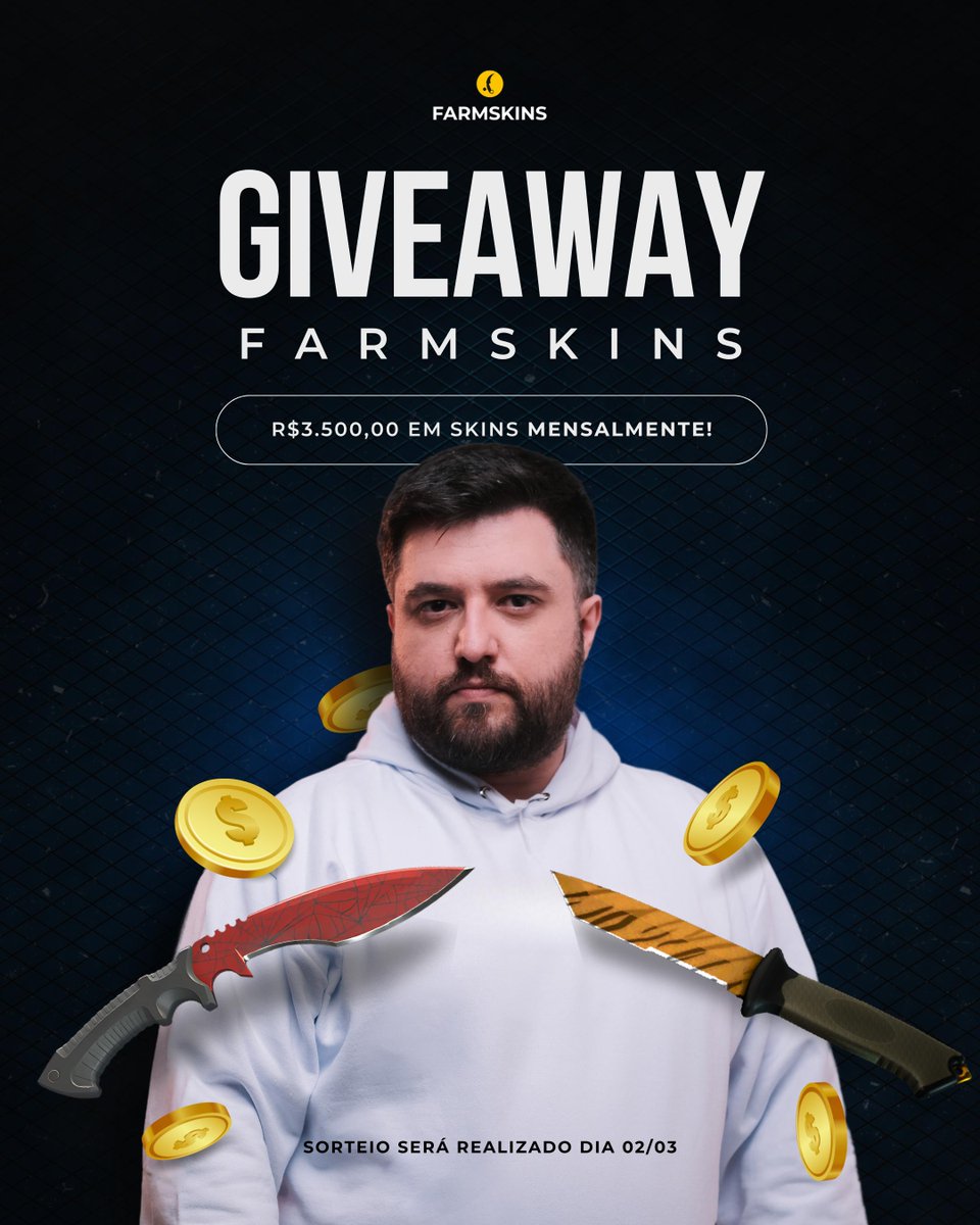 Salve galera! 

Junto da <a href="/farmskins/">Farmskins</a> vou fazer dois sorteios de duas facas no total de U$D 600,00 para 2 vencedores !

Para participar do sorteio da Kukri Knife Crimson Web FT (U$D 300,00) é facil:  

✅ Seguir <a href="/peacemaker/">Luis Peacemaker</a> e <a href="/farmskins/">Farmskins</a> 
✅ Dar RT e Like nesse Tweet
✅ Marcar 2
