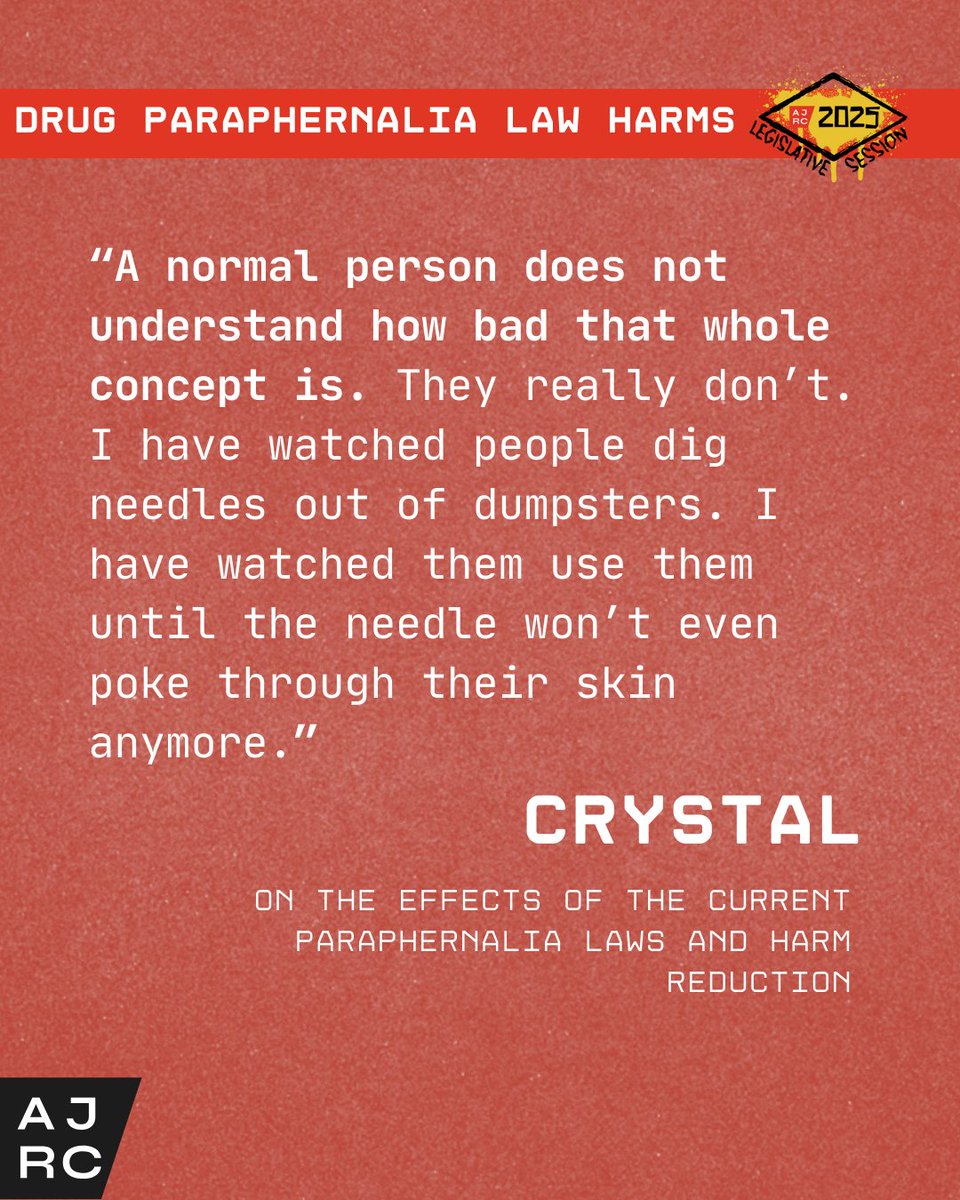 No one should have to choose between criminalization and survival. That's why we’re pushing to amend Arkansas’ drug paraphernalia laws to reflect a more just and public health-centered approach. (1/3)