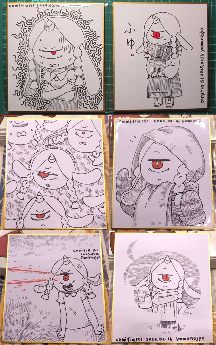 今回のコミティアで描いた色紙のまとめ 