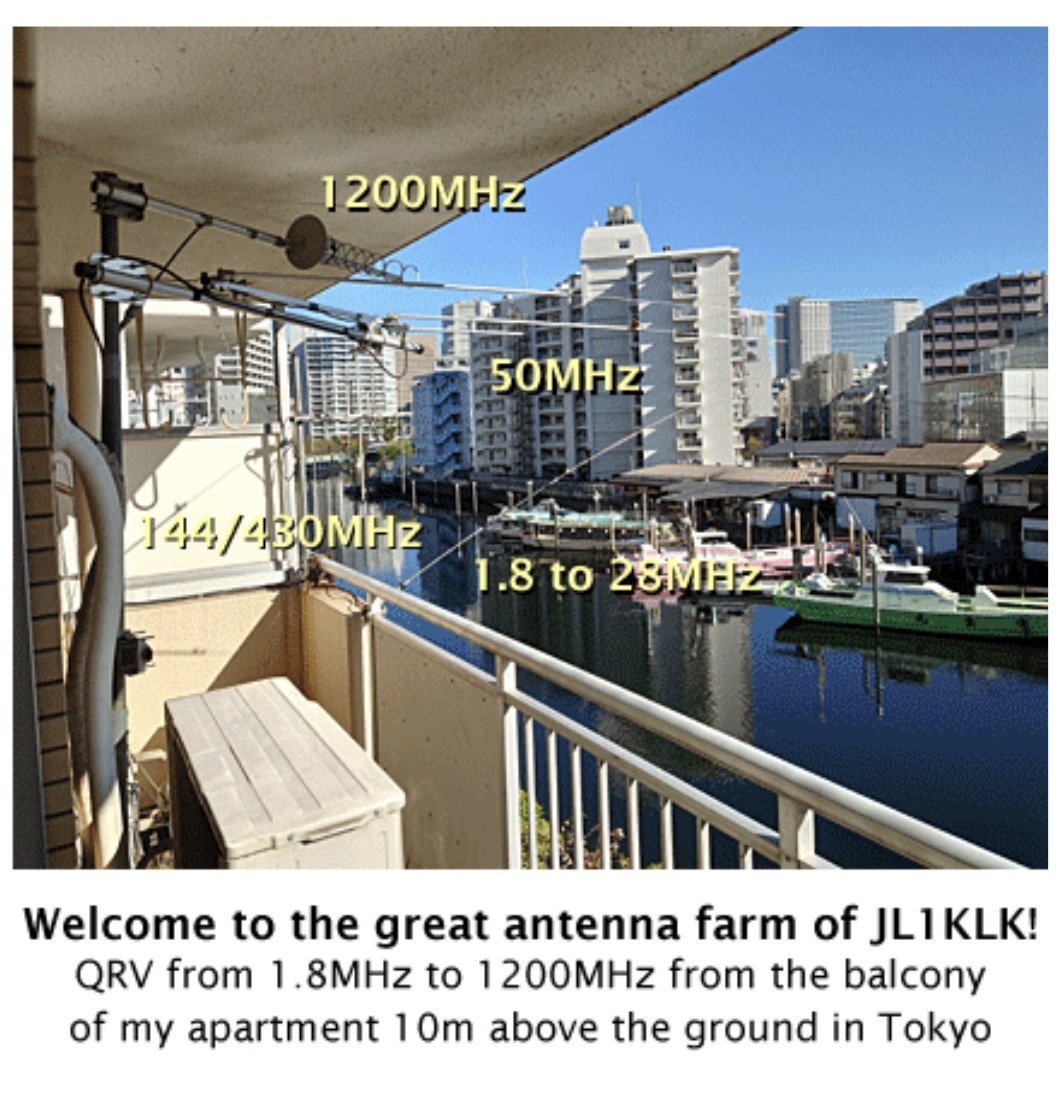 JL1KLK's tweet photo. North American radio ham stations participating in ARRL CW, this is JL1KLK. I'm QRVing on 40mCW with 1W from Tokyo. My contest number is not your miscopy. The antenna is a mobile whip on the balcony of my apartment. GL!😀🤚⚡️🇺🇸 #ARRLCW https://t.co/frBXk68wts