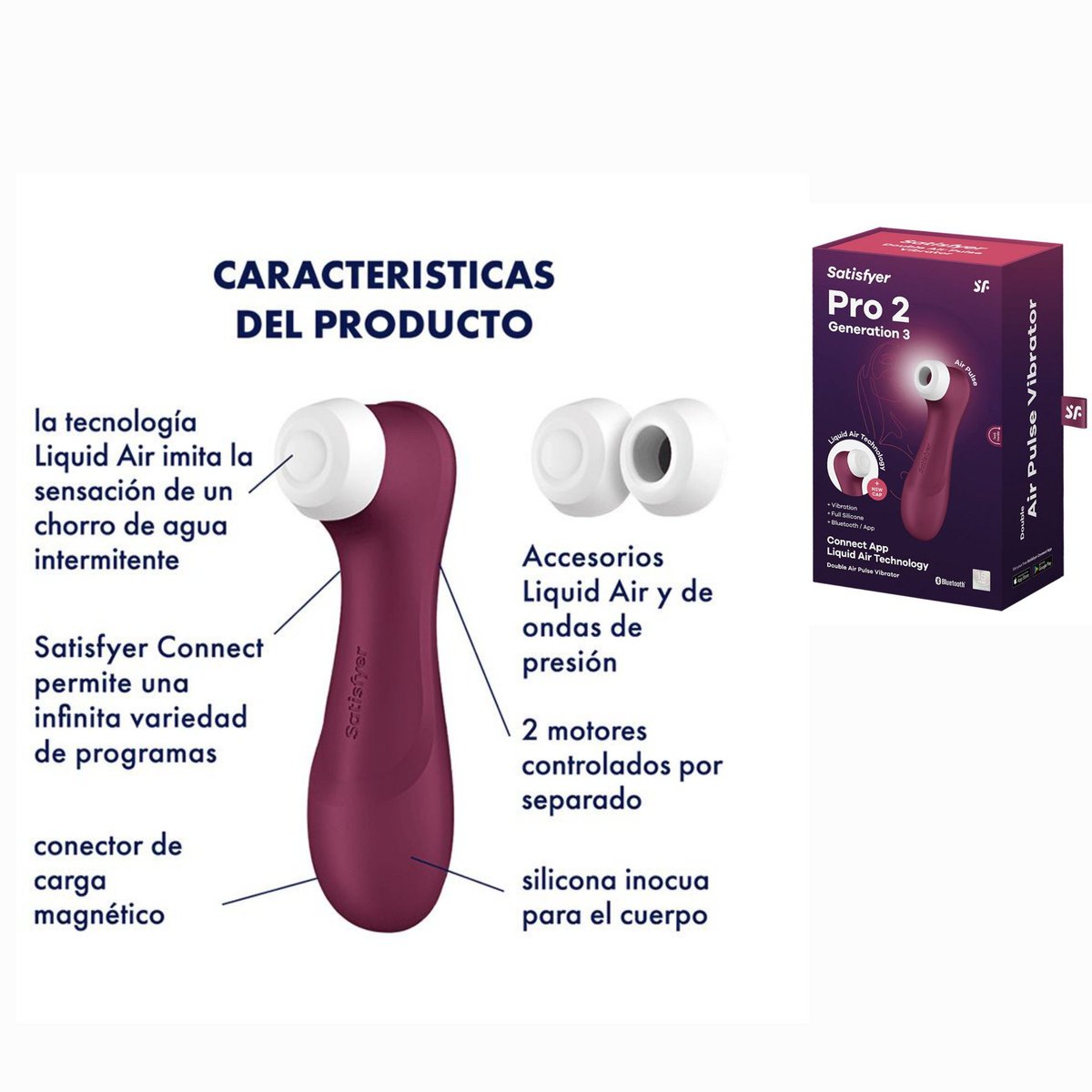 Satisfyre nueva generación más potente , tecnología liquid air , sentirás una sensación como de chorro de agua en tu clítoris 💋😈🥵