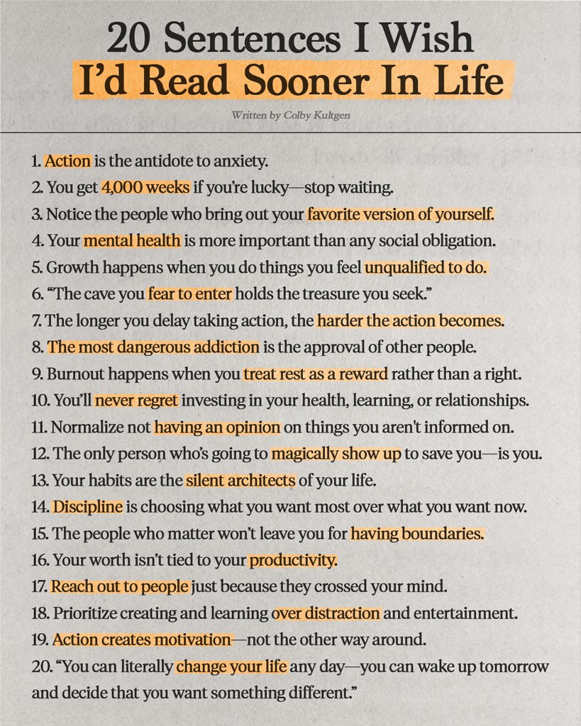 20 sentences I wish I read sooner in life: