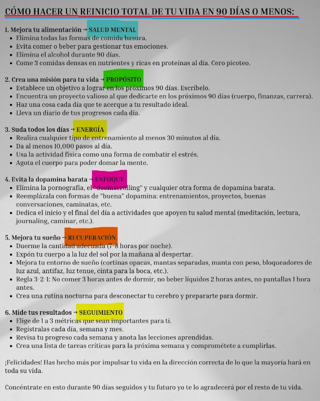 Como hacer un REINICIO total de tu vida en 90 días o menos 🔥👇🏼