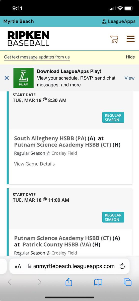 _PSABaseball's tweet photo. Putnam Science Academy Baseball⚾️  30 Day Countdown OPENING DAY Mar 18th at Ripken Complex 🇺🇸✅🌴Myrtle Beach SC.. ⁦@_PSABaseball⁩ ⁦@PSA_Mustangs⁩ ⁦@AthleticsPsa⁩ ⁦@bhetu46⁩ #psafamily Let’s goo !! https://t.co/aXw4bNXO6E