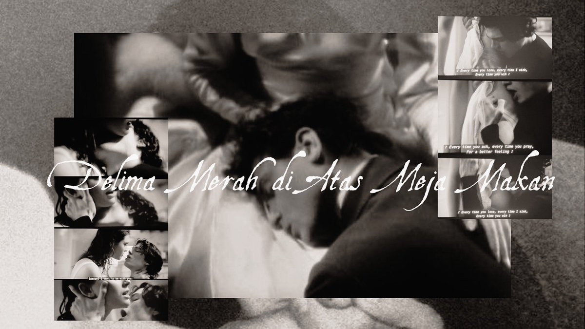 amourafolie's tweet image. ᅠ
ᅠᅠ
ᅠ
ᅠ
ᅠ
DELIMA MERAH DI ATAS MEJA MAKAN.

....... dan binasalah dalam serakah, di mana haus-lapar itu gerogoti kewarasan: akan kekalahan kau tangisi belulang, yang penuhi perut tak berdasar.

Sayang.... Sayang.... biarkan aku kenyang meski hanya semalam.

ᅠᅠ
ᅠ
ᅠ
ᅠ