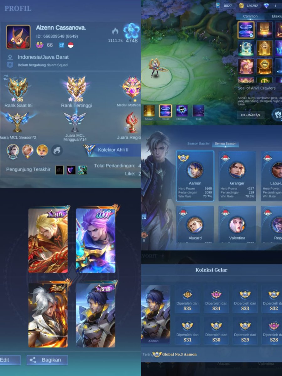 #zonauang  WTS akun ml.....
Boleh negoo