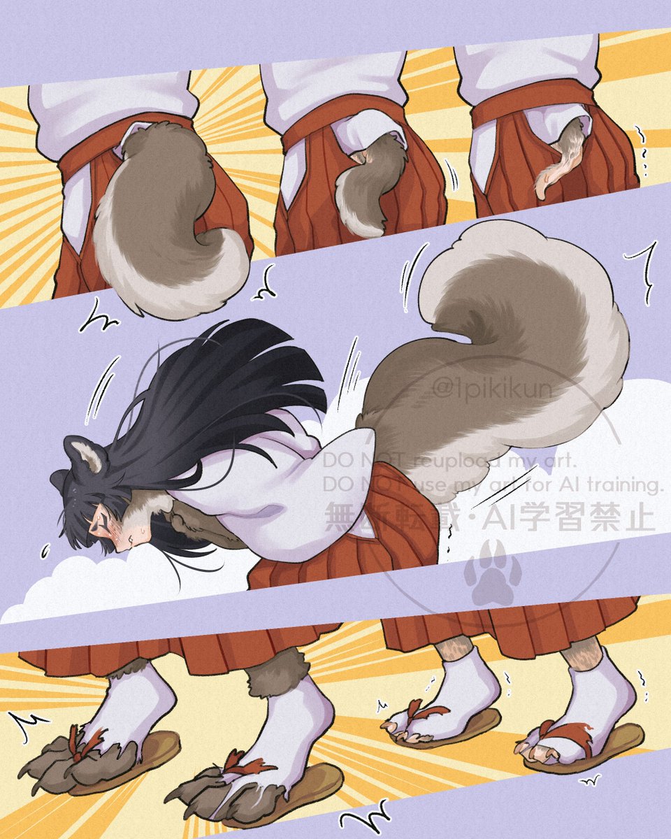 1pikikun's tweet image. Skeb納品しました🐾
依頼者さまのOCちゃん人狼化シークエンスです。
リクエストいただきありがとうございました！