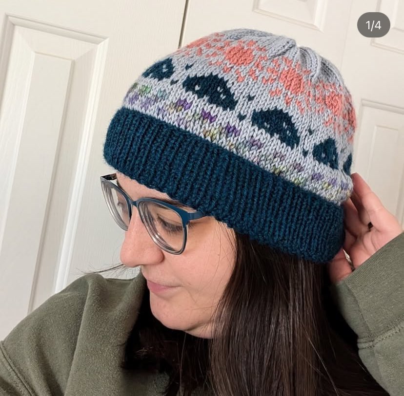 It’s finally here! My first EVER pattern is now out: the Weather Watch Hat! I have loved seeing my test knitters bringing it to life! They’re amazing 🥰 link to pattern in my profile!