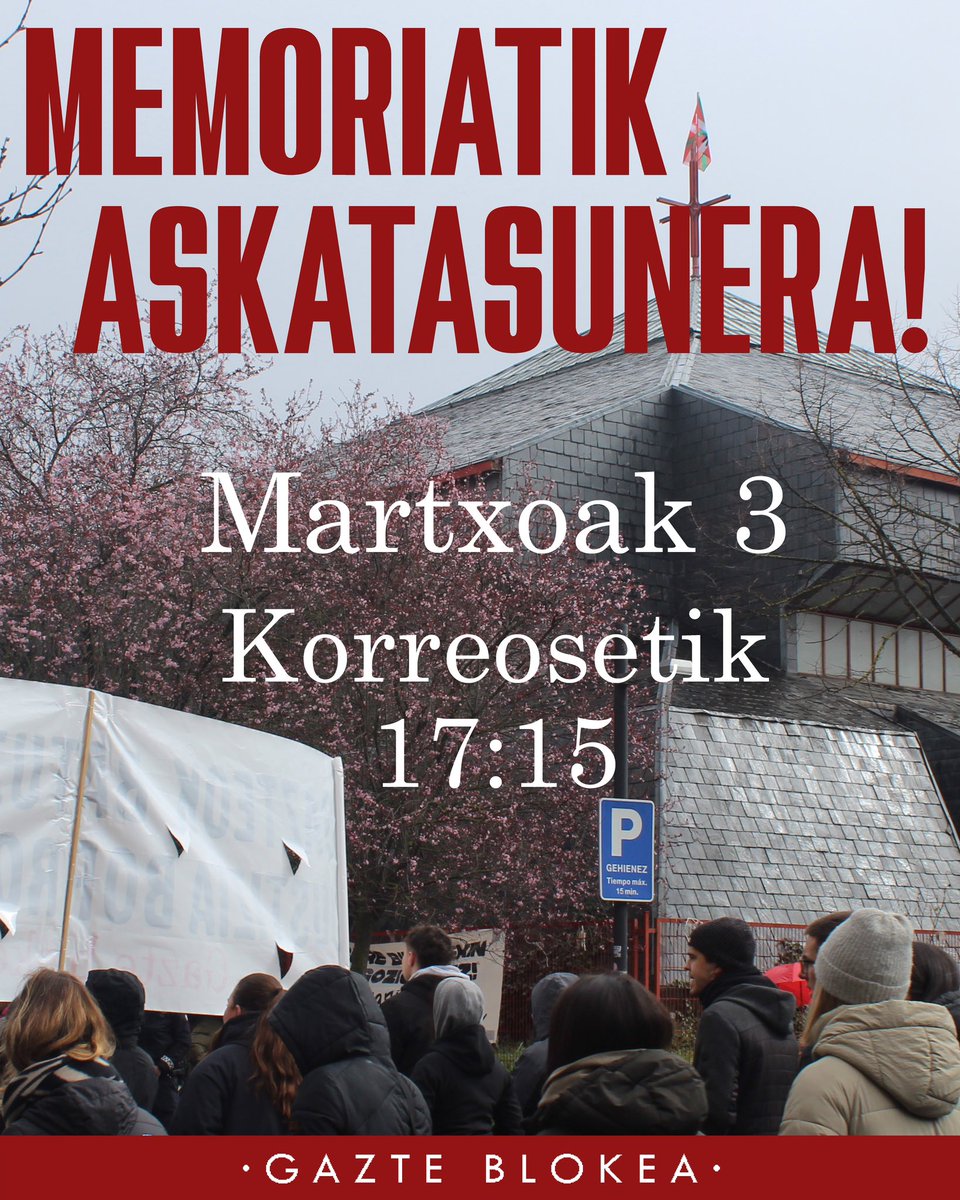 Memoriatik askatasunera!

Batu Gazte Blokera!✊🏽🌹