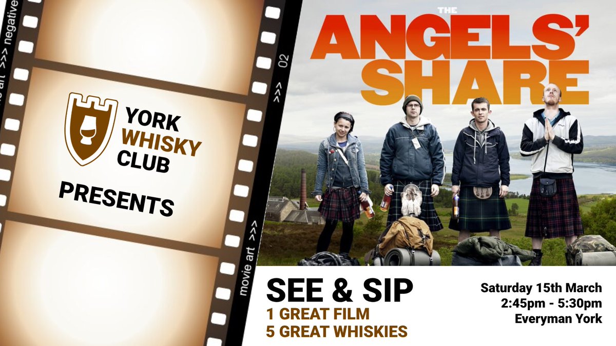 We always like trying new tasting concepts and so in March, we’ll be  mashing up a private viewing of The Angels’ Share (2012) with trying 5x  whiskies from this amazing and moving Ken Loach film

TICKETS: £44.78 (inc all fees + snacks) 
trybooking.com/uk/EKNR

#WhiskyTastings