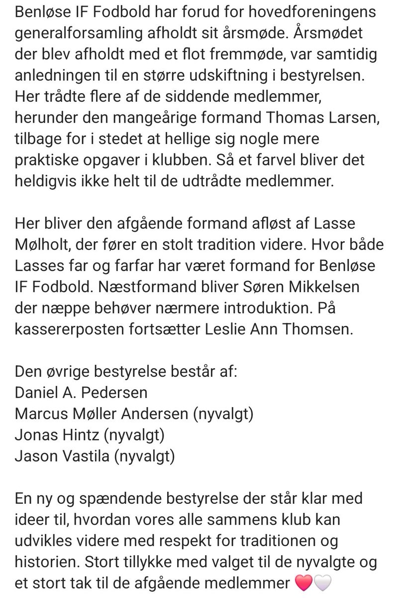 benloseif's tweet photo. Ny formand for Benløse IF Fodbold https://t.co/i4uqZZUnTu