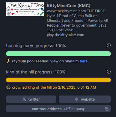 TheKittyMine's tweet photo. Shared community value. Help those that help you.
Sic Semper Tyrannis.
This is just the beginning.
#Bitcoin #Solana #KMCoin https://t.co/H2Tf58uwO7