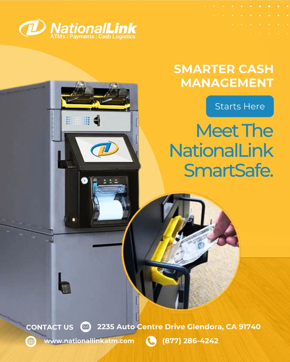 nationallink_X's tweet image. The Smart Way to Handle Cash! 💼💰 Stop worrying about cash safety. Let SmartSafe handle it for you. Safe, fast, and stress-free! 

#NationalLink #SmartSafe #CashSecurity #SecureDeposits #BusinessProtection #SafeAndSmart #CashManagement #BusinessSolutions
