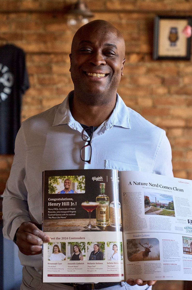 Henry Hill Jr., winner of the 2024 Virginia Cocktail Games, smiling bright with his feature in the February 2025 issue of Virginia Living!  

Come back to our page this Friday to see what Henry is up to next with #VaSpirits... 

We'll give you a hint: 🎥🍸🚗