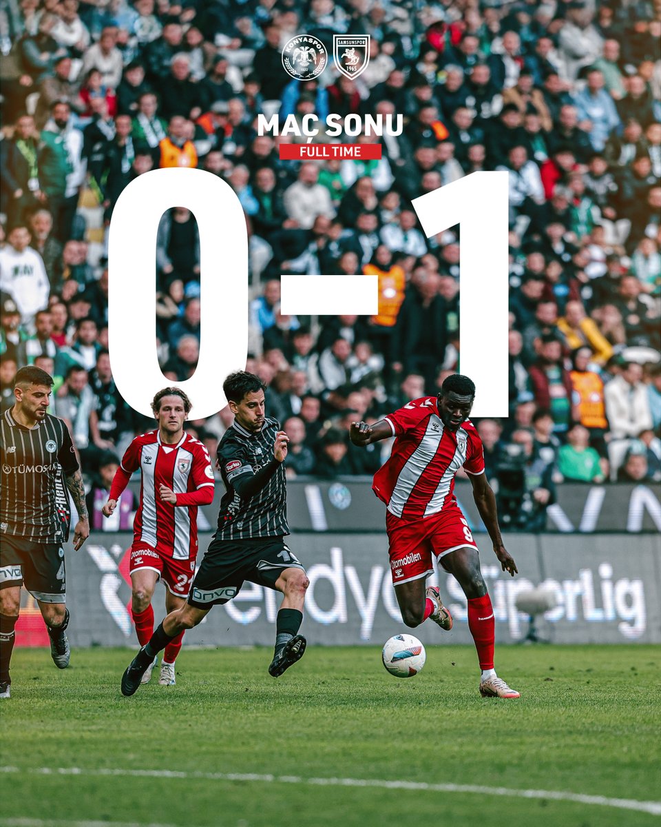 ⏱️ 90+6' :  Maç bitti!

Tümosan Konyaspor 0 - 1 Reeder Samsunspor

#KNYvSAM