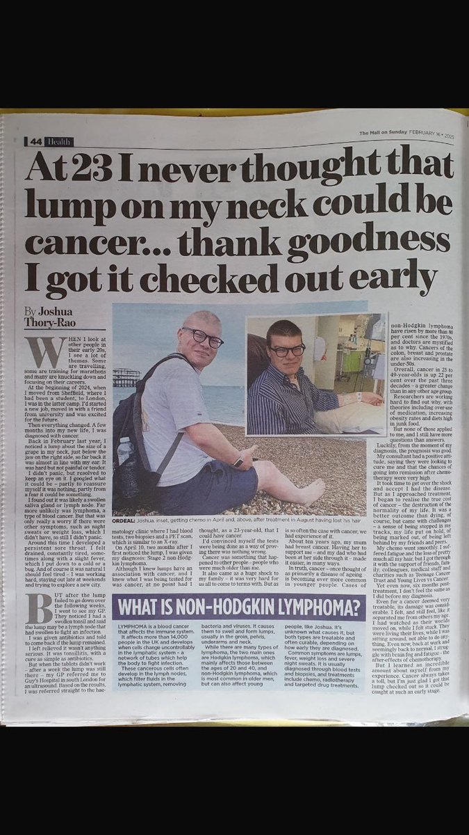 As a sub, didn’t expect to be ever getting a byline in a national paper. So thrilled to have had the opportunity to write this - about my experiences over the past year - for the Mail on Sunday’s brilliant health section.