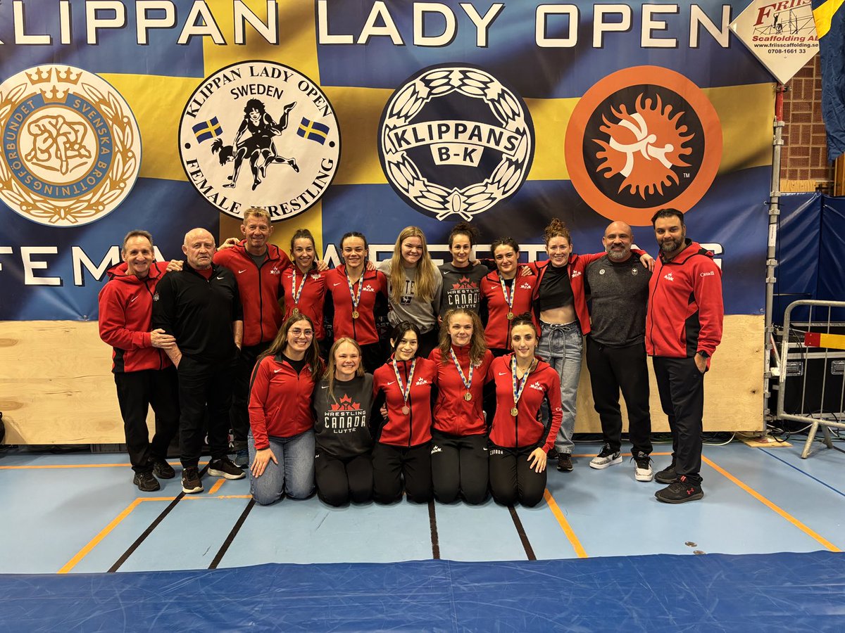 shanebradley1's tweet image. Congrats to ⁦@SaskWrestling⁩ Katie Dutchak who won gold at the Klippan Lady Open in Sweden. Coach Shane and ref Curtis along for the ride. ⁦@HuskieWRES⁩