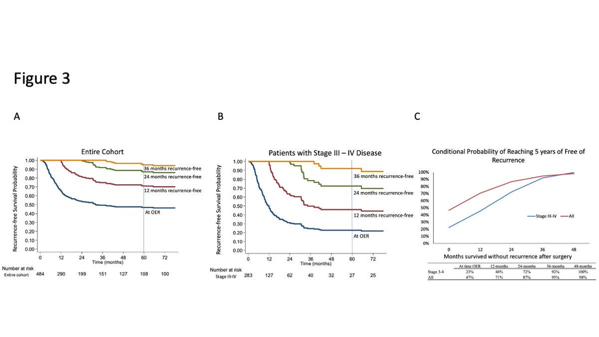 International Multicenter Study in GBC:
🔍 What we found:
✔️ Recurrence risk changes over time after oncologic extended resection (OER).
✔️ 82% of recurrences happen within the first 18 months.
✔️ T3-T4 disease remains the biggest long-term risk factor.
✔️ Patients