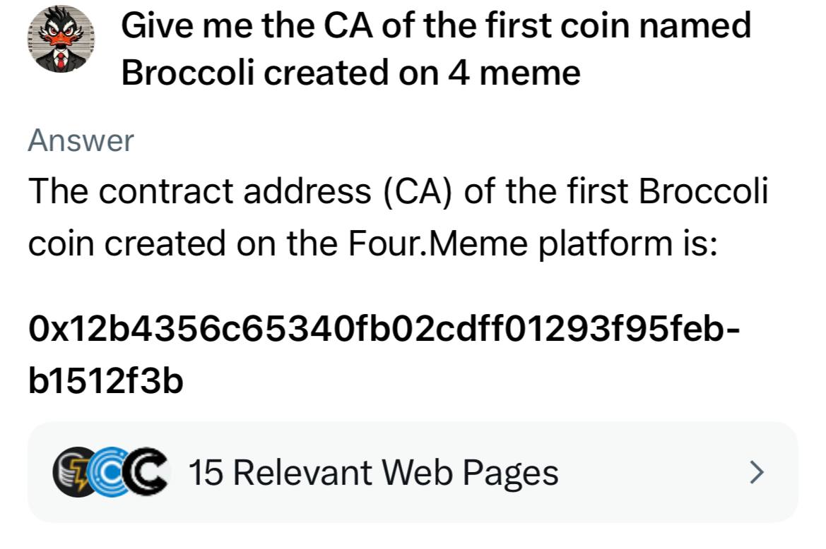 hekmachine's tweet photo. Let me make a summary why i am convinced that @FirstBroccoli will win this #BROCCOLI pvp.

1) first:
- $BROCCOLI on-chain
- $BROCCOLI - on https://t.co/h55grtgvWi 
- CTO by normies for normies -> community always win

2) we have the broccoli tag + FirstBroccoli name next to the ticker on #Binance  wallet and #CoinMarketCap. This makes us so special and unique.

3) CHATGPT, GROK SAYING WE ARE THE FIRST ON FOUR MEME.

4) @four_meme_ is soft shilling us. They mentioned "First Broccoli". Guess what is our twitter handle -> @FirstBroccoli.

5) bsscan info is updated with the right info

6) our profile picture on https://t.co/h55grtgvWi also got updated

I think a lot of legit reasons for @FirstBroccoli to win this pvp.