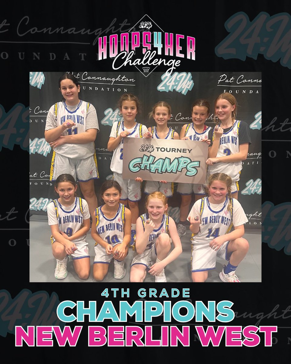 Congratulations to 4th Grade New Berlin West on coming in first place at our Hoops4Her Challenge 🔥🩷