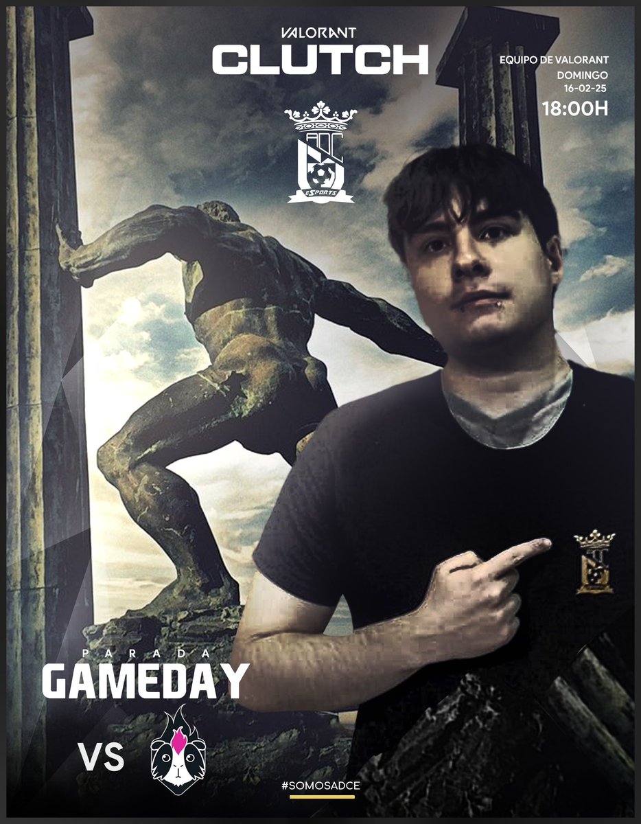 #GAMEDAY 16/02/2025
Hoy vamos con los niños!!!
Hoy se viene día de Clutch en <a href="/VALORANTes/">VALORANT</a> 

⏰18:00
🆚 <a href="/GuineaPinkClub/">Guinea Pink 🏳️‍🌈</a> 

#SomosADCe
<a href="/ADCeuta_FC/">AD CEUTA FC</a> 
<a href="/ADCeutaEsports/">ADCeuta Esports</a>