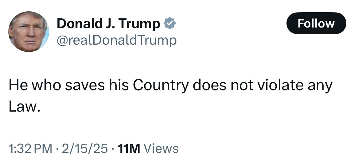 You cannot support BOTH the Constitution and Donald Trump. You just can’t. And if you agree with what Trump says here, then you do not support the Constitution.