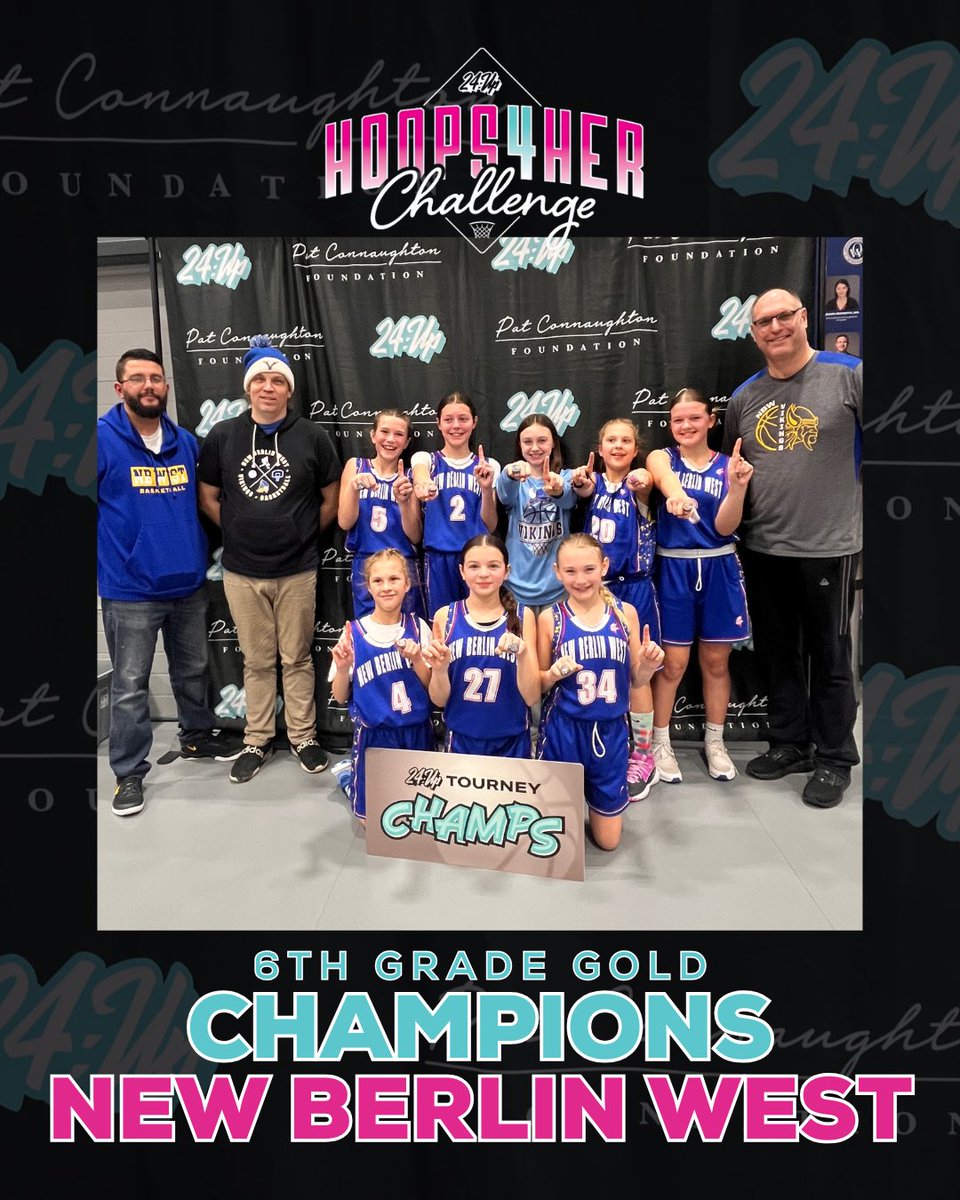 Congratulations to 6th Grade New Berlin West on coming in first place at our Hoops4Her Challenge 🔥🩷