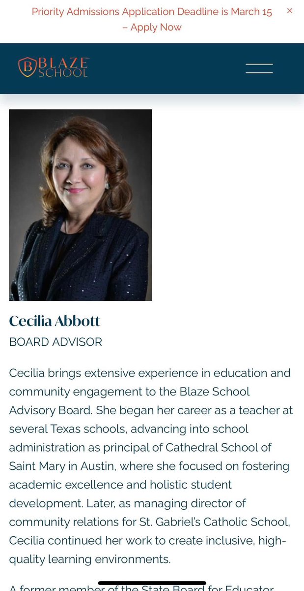 MomsAGAbbott's tweet image. When you are trying to pass Vouchers and your wife sits on the board of a new private Christian school! Conflict of interest? And the Coach is a felon and was sent to prison! Billionaire Republican Family values!  blazeschool.org/electives