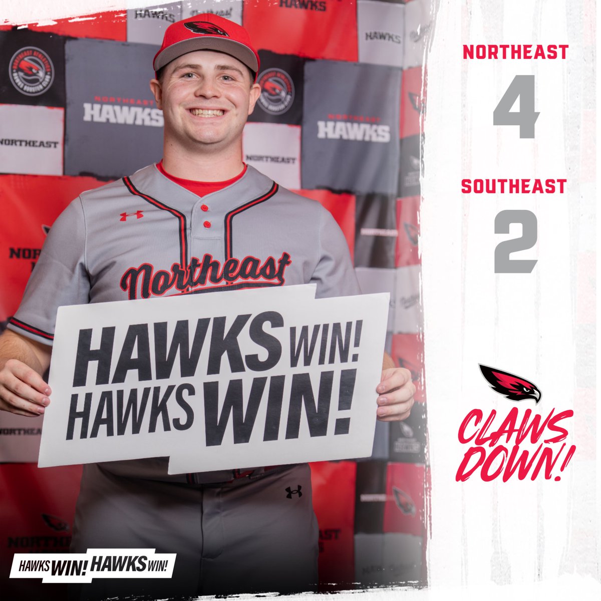 Northeast Baseball (@northeastccbsb) on Twitter photo ๐๐๐ฌ๐ ๐จ ๐๐๐ฃ! ๐๐๐ฌ๐ ๐จ ๐๐๐ฃ!
Northeast secures their first series victory of the season as they top Southeast by a final score of 4-2 Sunday in Texas!
Oakland Flodell: 2-4, RBI
Eddie Hernandez: 2-4, 2B
Cooper Tessendorf: 3.2 IP, 0 H, 0 R, 8 K
#ClawsDown | ๐ดโซ๏ธโช๏ธโพ๏ธ ๐๐๐ฌ๐ ๐จ ๐๐๐ฃ! ๐๐๐ฌ๐ ๐จ ๐๐๐ฃ!
Northeast secures their first series victory of the season as they top Southeast by a final score of 4-2 Sunday in Texas!
Oakland Flodell: 2-4, RBI
Eddie Hernandez: 2-4, 2B
Cooper Tessendorf: 3.2 IP, 0 H, 0 R, 8 K
#ClawsDown | ๐ดโซ๏ธโช๏ธโพ๏ธ
