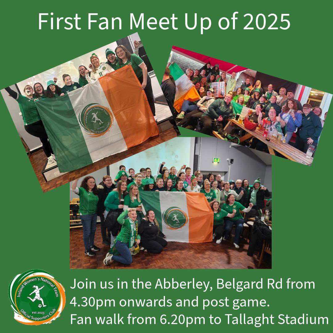 We are excited to announce our first meet up of the year which will take place before Ireland Vs Türkiye on the 21st of Feb. We hope to see you in The Abberley, Belgard Rd from 4:30