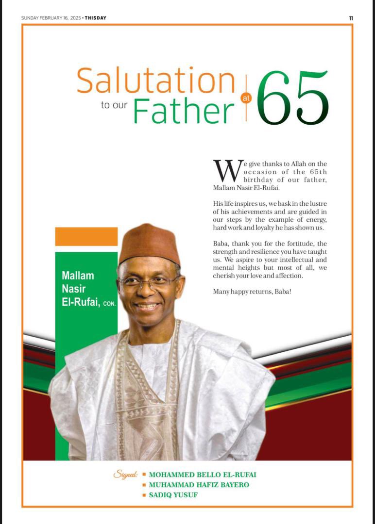Hafiz (@hafizbayero) on Twitter photo Happy Birthday Malam <a href="/elrufai/">Nasir Ahmad El-Rufai</a>. A builder of young men and women, an intellectual of international repute and a force of nature. The outpouring of love and support you have received today is a testament to the impact you have made on many. May Allah be with you always, my mentor! Happy Birthday Malam <a href="/elrufai/">Nasir Ahmad El-Rufai</a>. A builder of young men and women, an intellectual of international repute and a force of nature. The outpouring of love and support you have received today is a testament to the impact you have made on many. May Allah be with you always, my mentor!