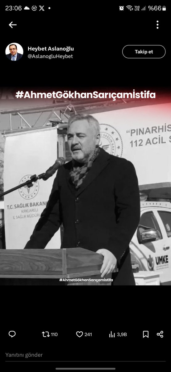 #AhmetGökhanSarıçamİstifa