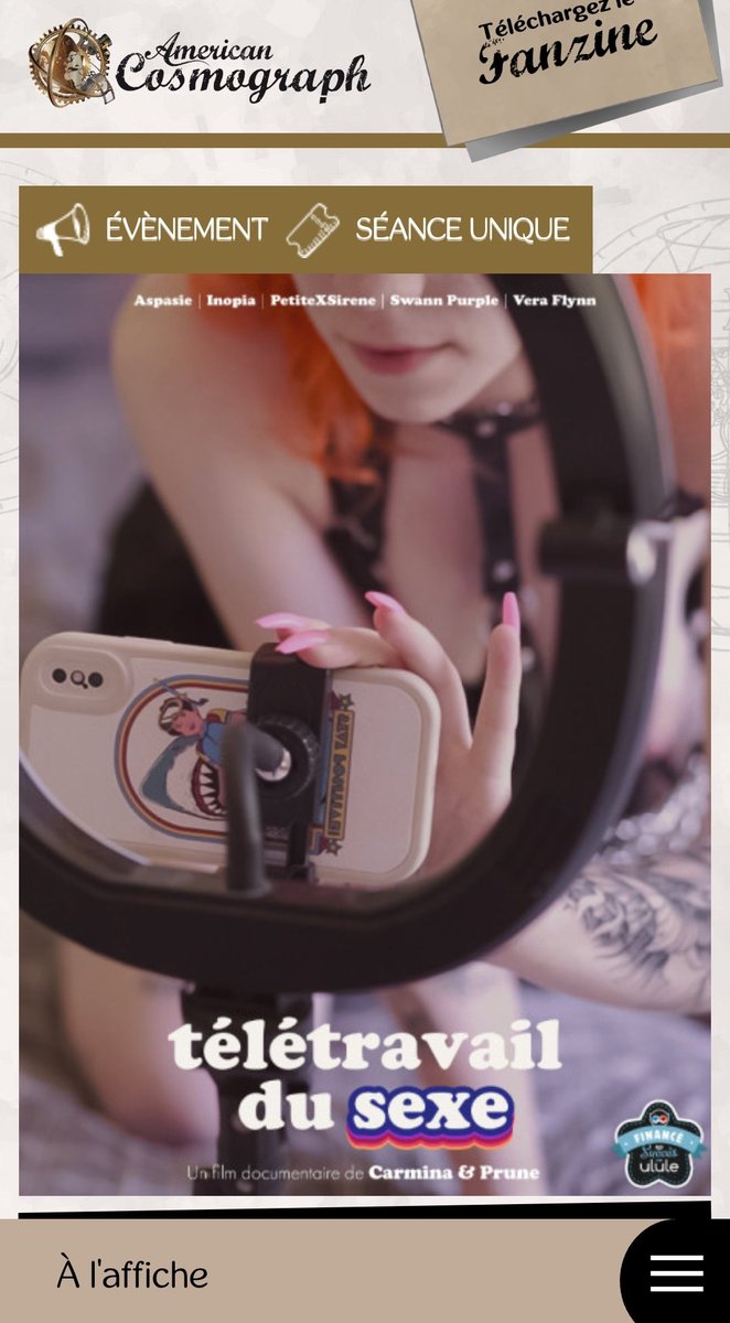 "Télétravail du sexe" en projection à TOULOUSE à l'American cosmograph, le 27 février à 20h

Billetterie 🎟 : 
american-cosmograph.fr/teletravail-du…