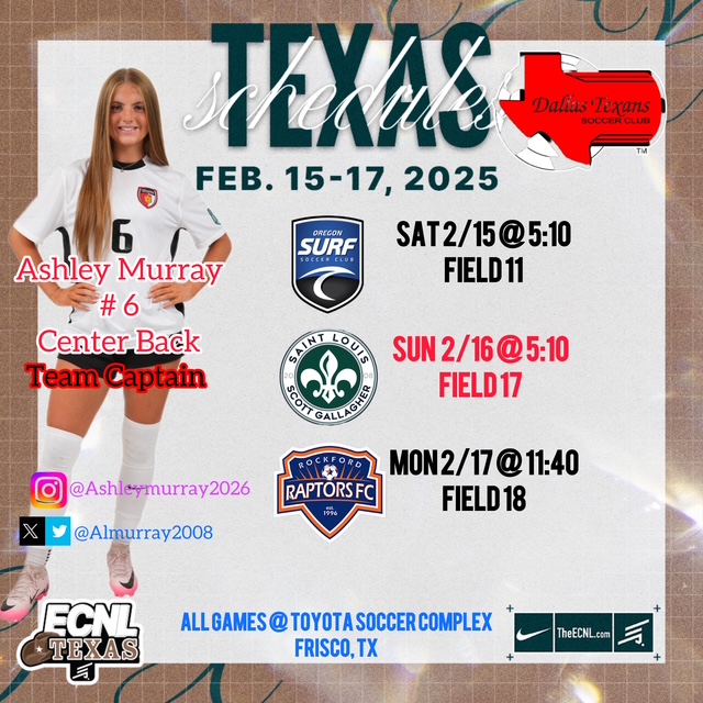 Game 2 today @ 5:10 ; Field 17! Come out to #ECNLTX !  🤠📷<a href="/ECNLgirls/">ECNL Girls</a>
<a href="/ImYouthSoccer/">ECNL/GA/Recruiting/College Soccer</a> <a href="/texans08gECNL/">dallastexans_2008g_ecnl_</a> <a href="/TXTopTalent/">TX TOP TALENT</a>
<a href="/PrepSoccer/">Prep Soccer ⚽️</a> <a href="/PrepSoccerTX/">Prep Soccer Texas</a> <a href="/CoastRecruits/">Coast 2 Coast Recruits</a>
<a href="/TheSoccerWire/">SoccerWire</a> <a href="/JonBbjon/">Jon</a>