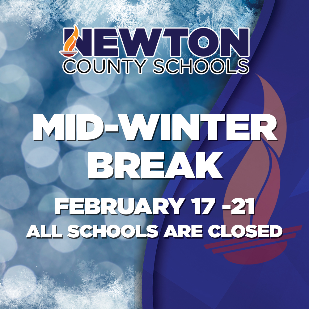 Mid-Winter Break Alert! 

Enjoy your well-deserved Mid-Winter Break from February 17-21, 2025! All Newton County Schools will be closed during this time.

📌 Central Office Hours:
✅ Open Monday-Thursday
❌ Closed Friday

Take this time to relax, recharge, and enjoy time with