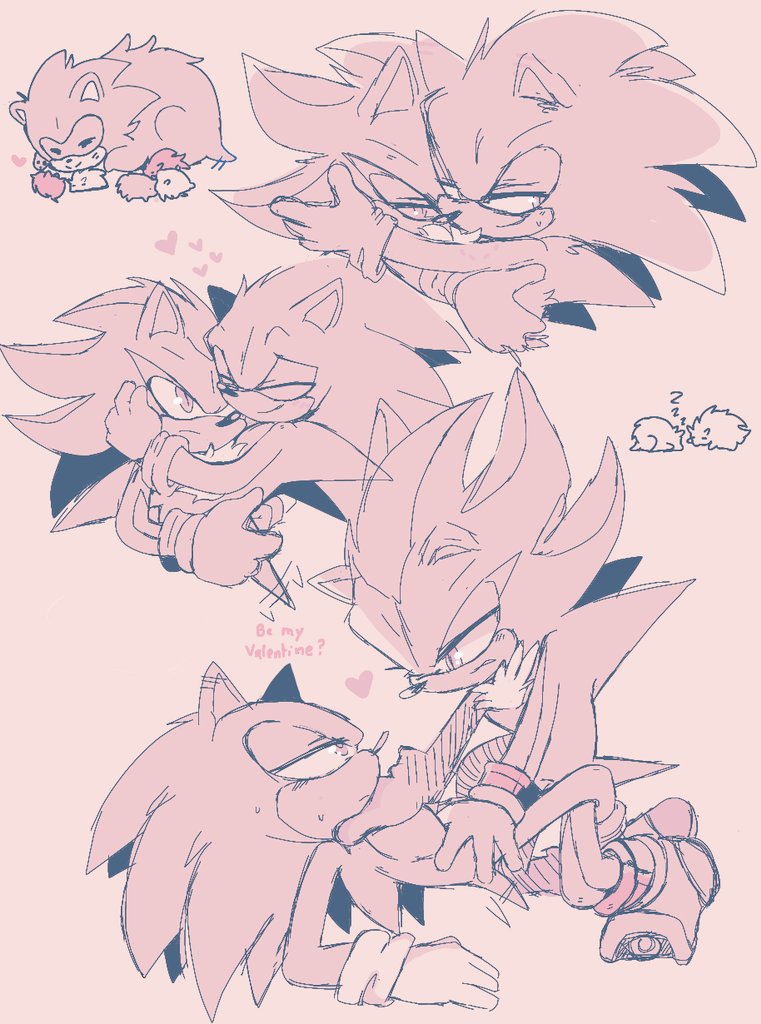 Vurrase's tweet image. Late Valentines 💝💖 Also had to draw @chaodaycare sonic! #SonicTheHedgehog #ShadowTheHedgehog #sonadow