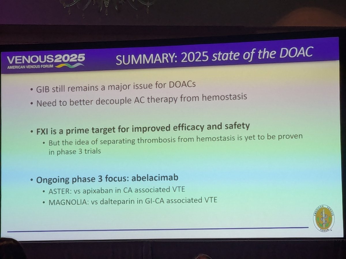 Venous News (@venousnews) on Twitter photo #VENOUS2025: John Fish takes stock of the direct oral anticoagulant landscape in 2025. <a href="/VenousForum/">American Venous Forum | AVF</a> #VENOUS2025: John Fish takes stock of the direct oral anticoagulant landscape in 2025. <a href="/VenousForum/">American Venous Forum | AVF</a>