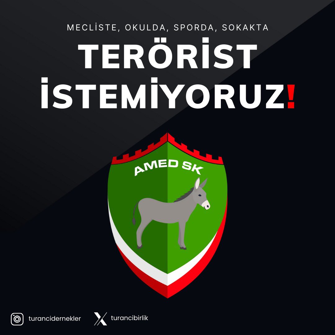 Bu sefer de Bolu'da Fenerbahçe taraftarına saldıran terör destekçisi Amedspor ve taraftarını kınıyoruz. 
Bulundukları her ortamda mikropluk yapan bu vatan hainlerini ne sokakta, ne sporda, ne mecliste görmek istemiyoruz.
