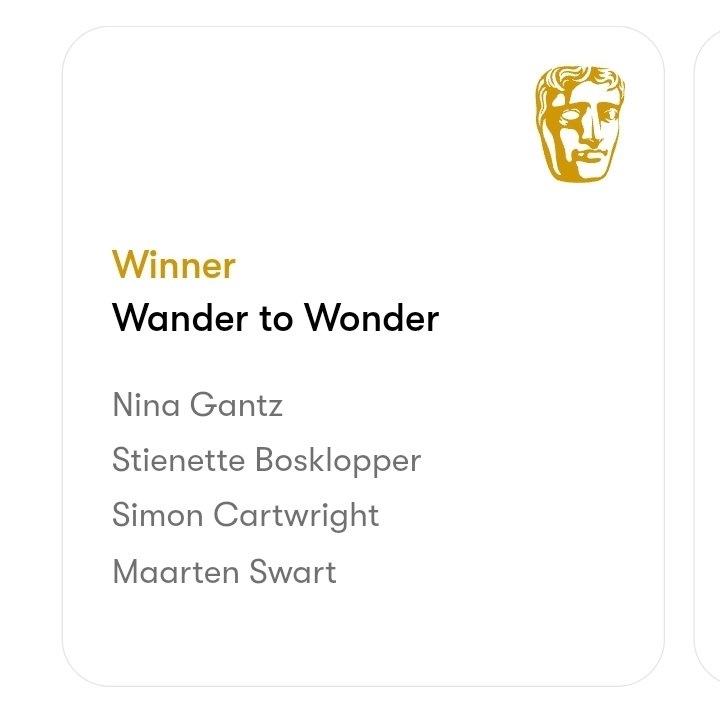 skwigly's tweet photo. Congrats to @ninagantz1 and team for #WanderToWonder's @BAFTA win for British Short Animation! https://t.co/yaHzSyGFhV